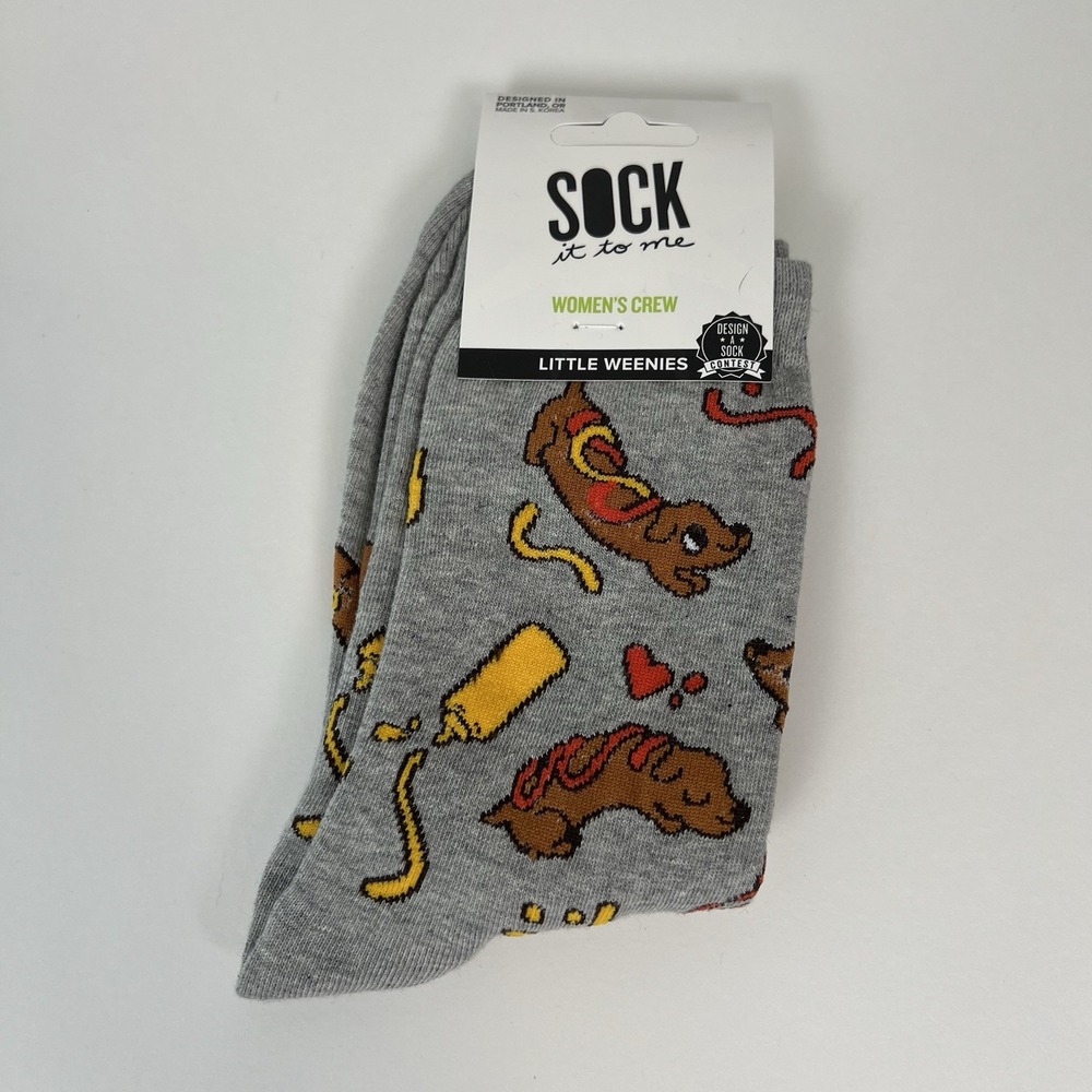 Sock it to me -Little Weenies-‎ Women's crew Dog Hot dog US shoe 5-10